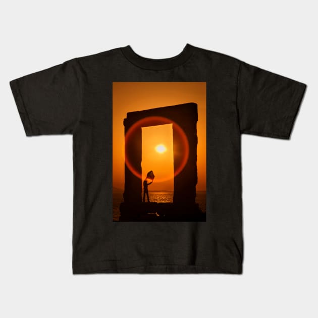 Gate of the Winds - Portara, Naxos island Kids T-Shirt by Cretense72